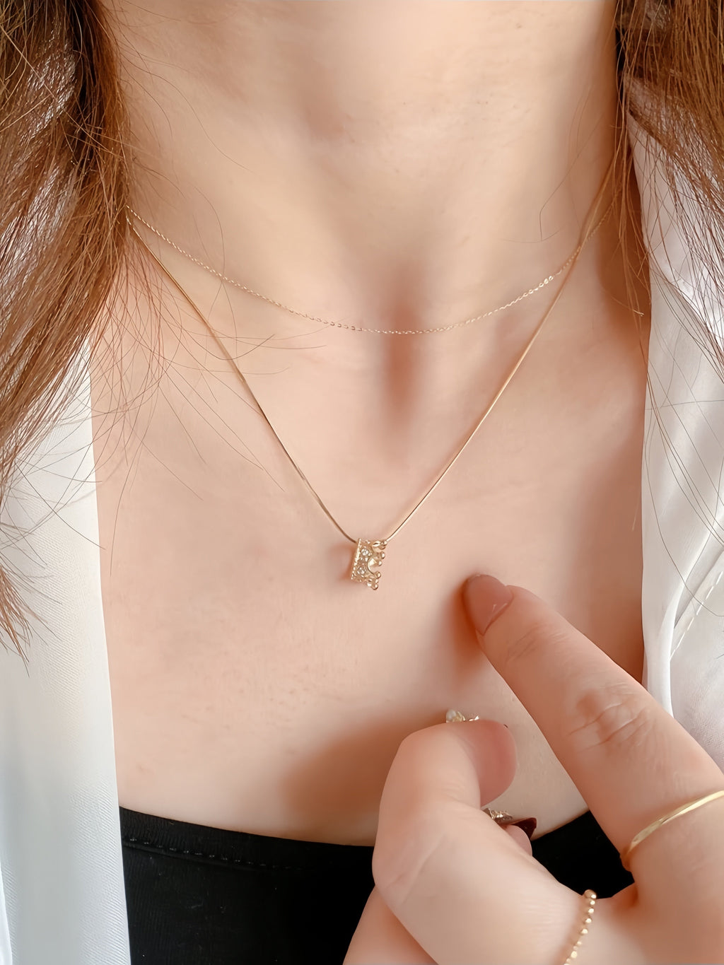 14K Gold Magic Love Crown Necklace