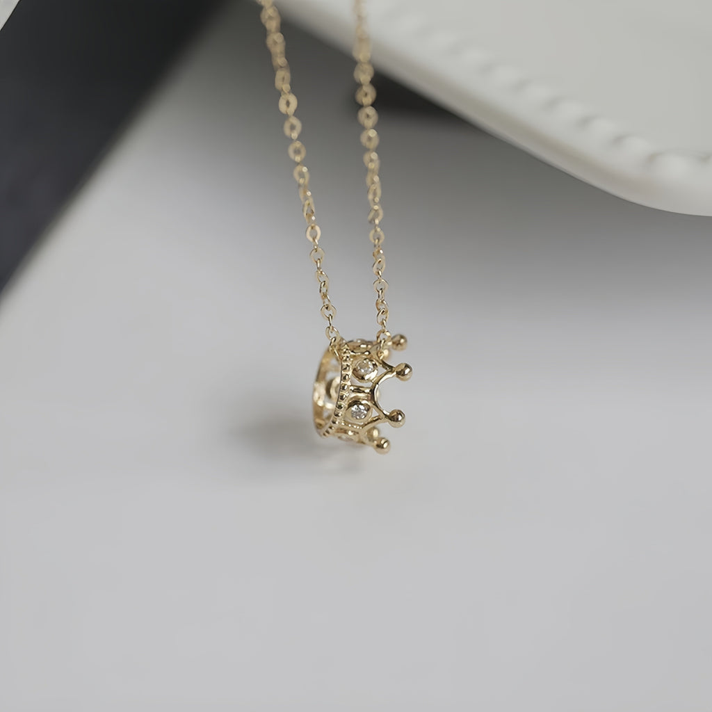 14K Gold Magic Love Crown Necklace