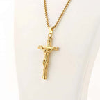 14K Gold Unique Crucifix Necklace