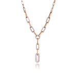 Hiphop/Rock Titanium Stainless Steel Crystal Paperclip Chain & Link Necklace