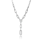 Hiphop/Rock Titanium Stainless Steel Crystal Paperclip Chain & Link Necklace