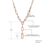 Hiphop/Rock Titanium Stainless Steel Crystal Paperclip Chain & Link Necklace