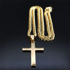 Stainless Steel Cross Chain Necklace for Men Women