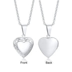 Heart Locket Pendants for Women Men Openable Photo Frame Stainless Steel Jewellery
