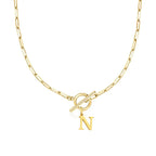 Stainless steel Initial necklace A-Z Letter charms pendant Choker Necklace