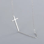 Sterling Silver Cross Choker Necklaces