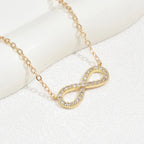 Stainless Steel Infinity Pendant Necklace Zirconia for Women