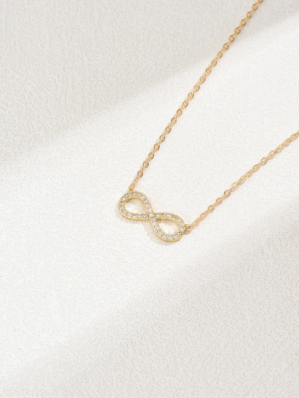 Stainless Steel Infinity Pendant Necklace Zirconia for Women