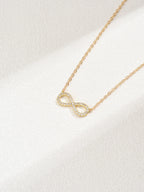 Stainless Steel Infinity Pendant Necklace Zirconia for Women