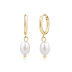 Freshwater Pearl Drop Hoops