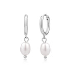 Freshwater Pearl Drop Hoops