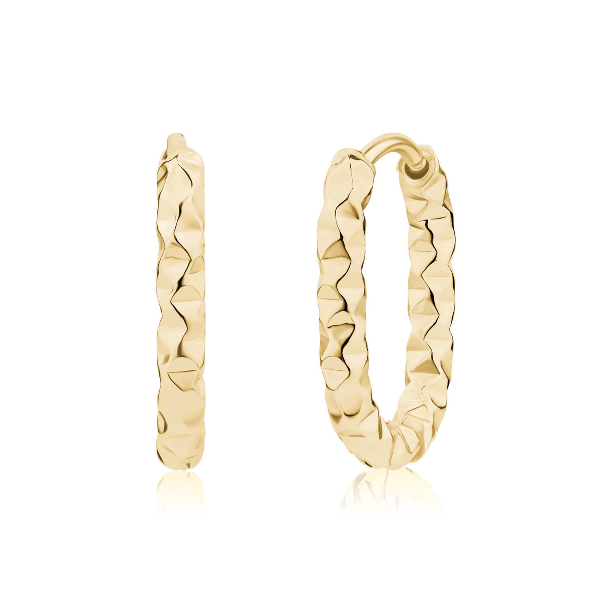 Rippled Texture Oval Hoops