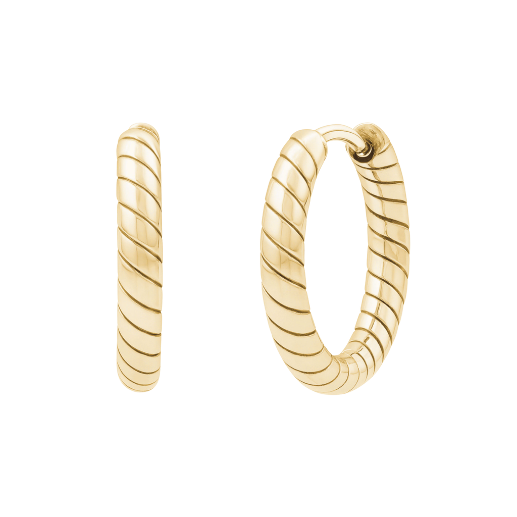 Spiral Link Hoops