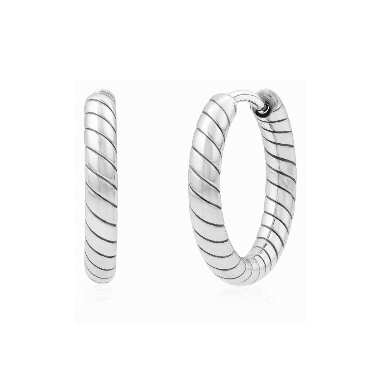 Spiral Link Hoops