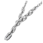 Hiphop/Rock Titanium Stainless Steel Crystal Paperclip Chain & Link Necklace