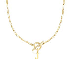 Stainless steel Initial necklace A-Z Letter charms pendant Choker Necklace