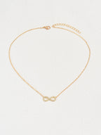 Stainless Steel Infinity Pendant Necklace Zirconia for Women