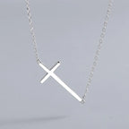 Sterling Silver Cross Choker Necklaces