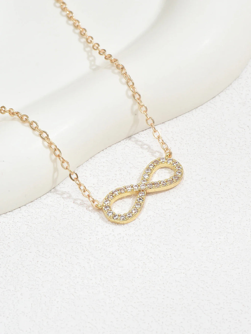 Stainless Steel Infinity Pendant Necklace Zirconia for Women