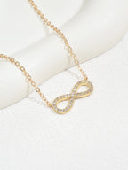 Stainless Steel Infinity Pendant Necklace Zirconia for Women