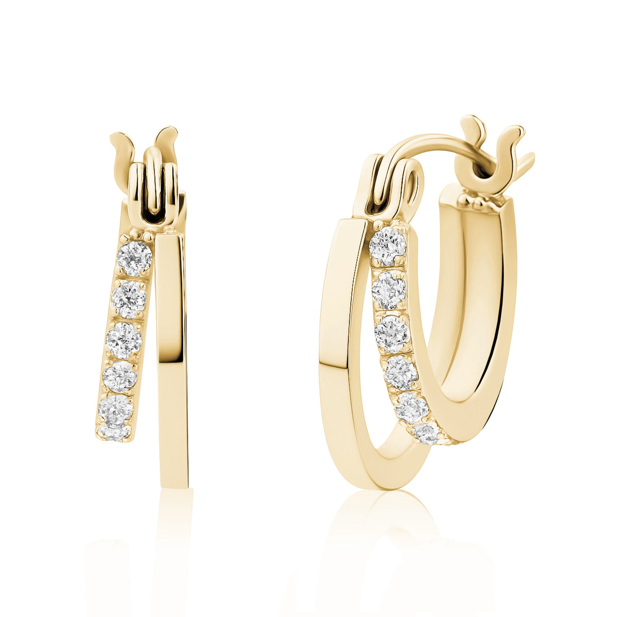 Contemporary Double Hoops