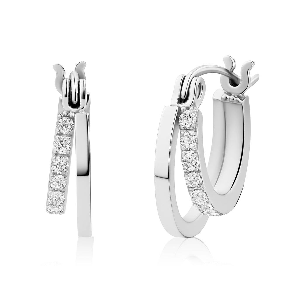 Contemporary Double Hoops