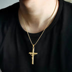 14K Gold Unique Crucifix Necklace
